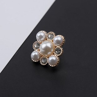 免钉金属珍珠大衣纽扣免缝暗扣风衣毛衣开衫装饰百搭扣子 可拆卸