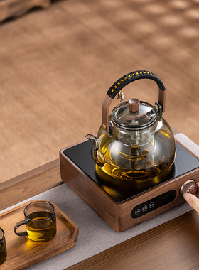 冠安实木黑晶炉煮茶器超小型迷你胡桃木泡茶炉1500W大功率新款围