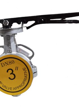 甄选D71F46-16P不锈钢对夹式衬氟蝶阀304/316L手柄衬四氟对夹式蝶