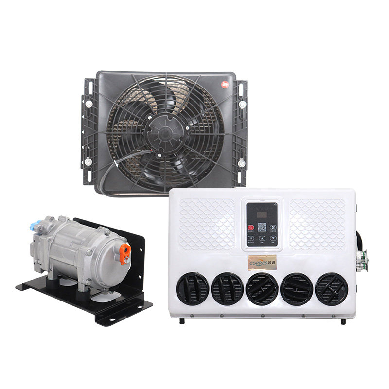 隐藏式驻车电动空j调12V24V改装货车挖土机车用压缩机变频分体制