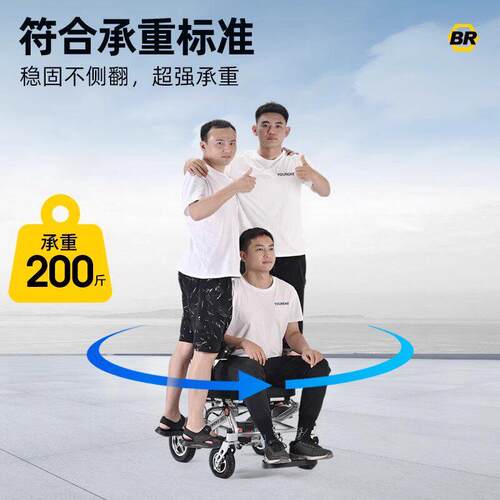 瑞电动轮椅折叠WT-100W轻便便携老人专用小奔型智能控自全动手柄