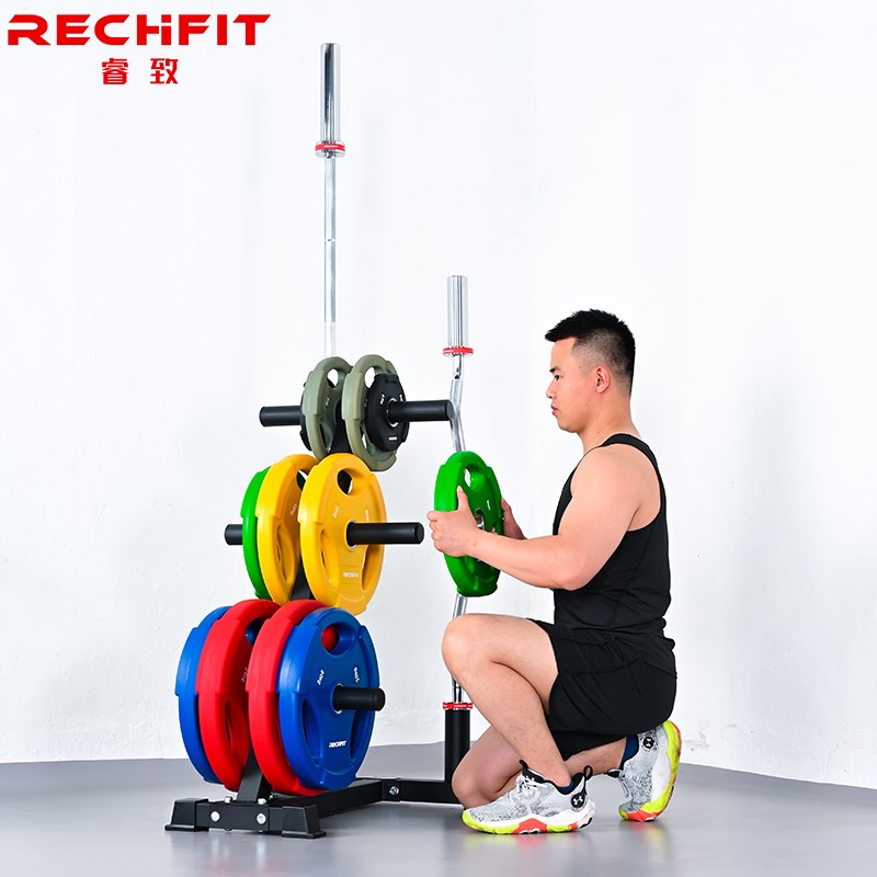 杠铃片杠铃杆储存架奥片深v蹲硬拉卧推练臂肌可移动架存放架大孔