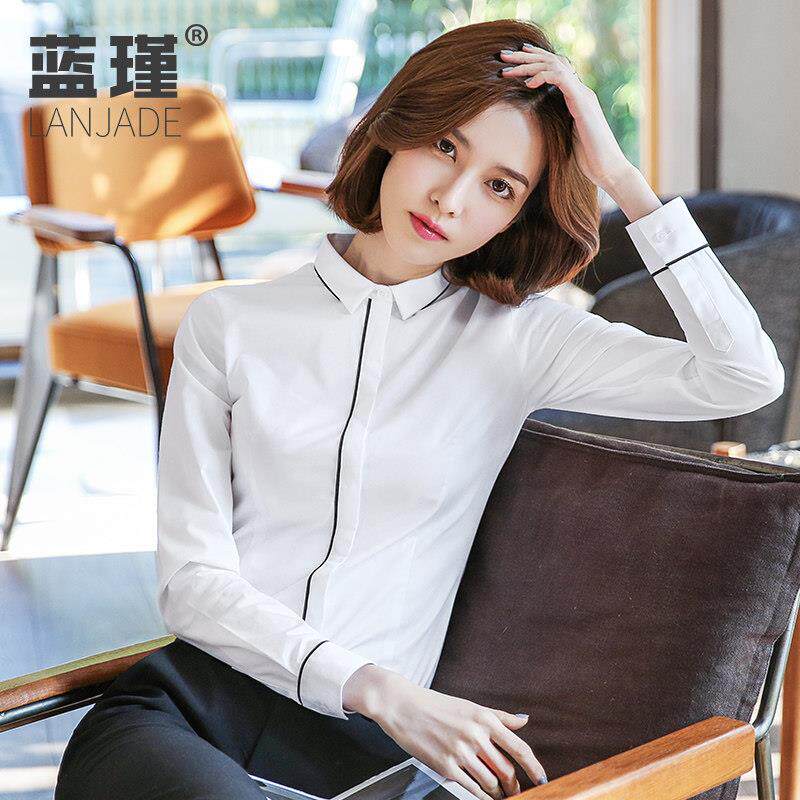 衣灰色众工衬衫7094-111女设计感小长袖春秋白衬职业气质正装装工