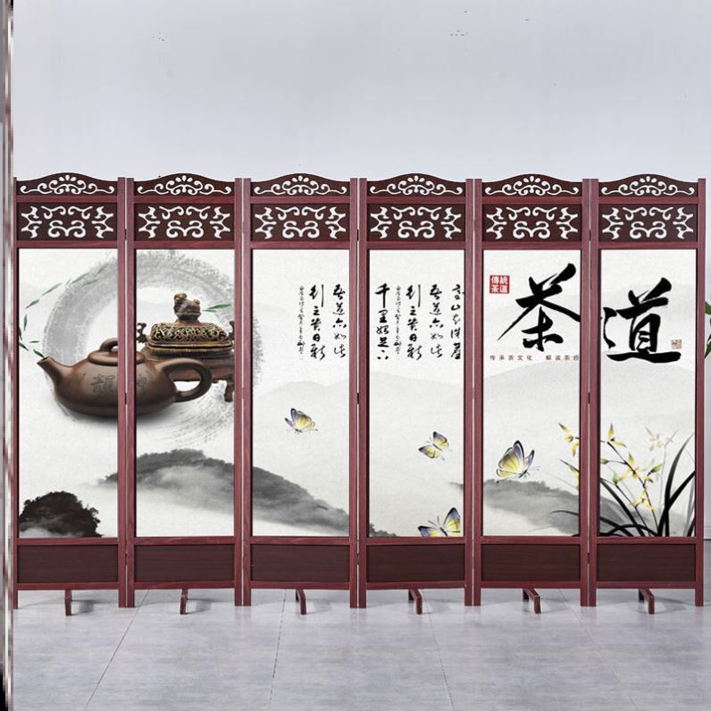 中式屏风隔断g折叠实木客厅办公室遮挡卧M室仿古玄关可移动酒店装