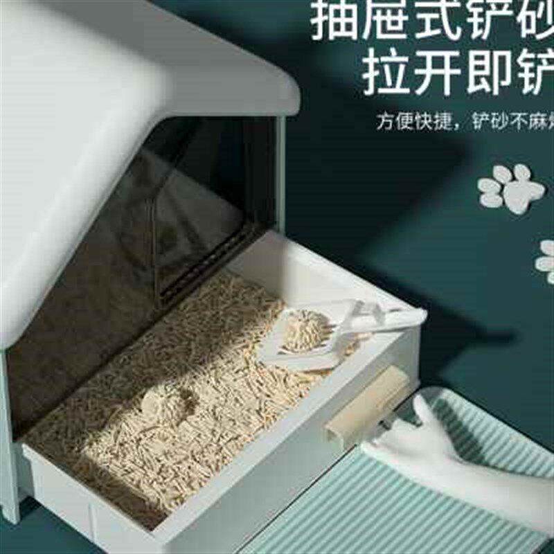 屋全封雪闭式猫砂盆超大号6tbKHcgO防屉外溅防带砂隔臭猫厕所抽式