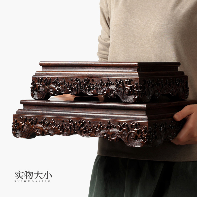 黑檀木质实木底座 红o木底座 长方形摆件底座托架 盆景奇石木底座