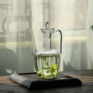 耐高温泡茶壶玻璃贵妃壶茶u壶宋代绿茶专用泡茶器仿宋执壶中式茶