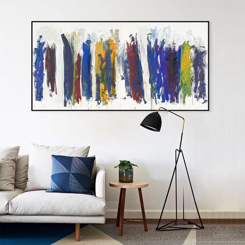 现代简约抽象线条艺术装饰画客z厅沙发背景墙挂画卧室床头横幅壁