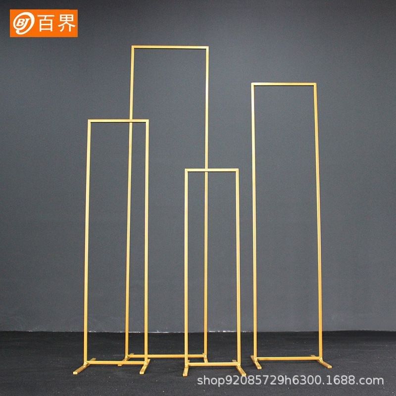 铁艺简约几何四连框 婚礼路x引现场布置装饰陈列摄影背景婚庆道具