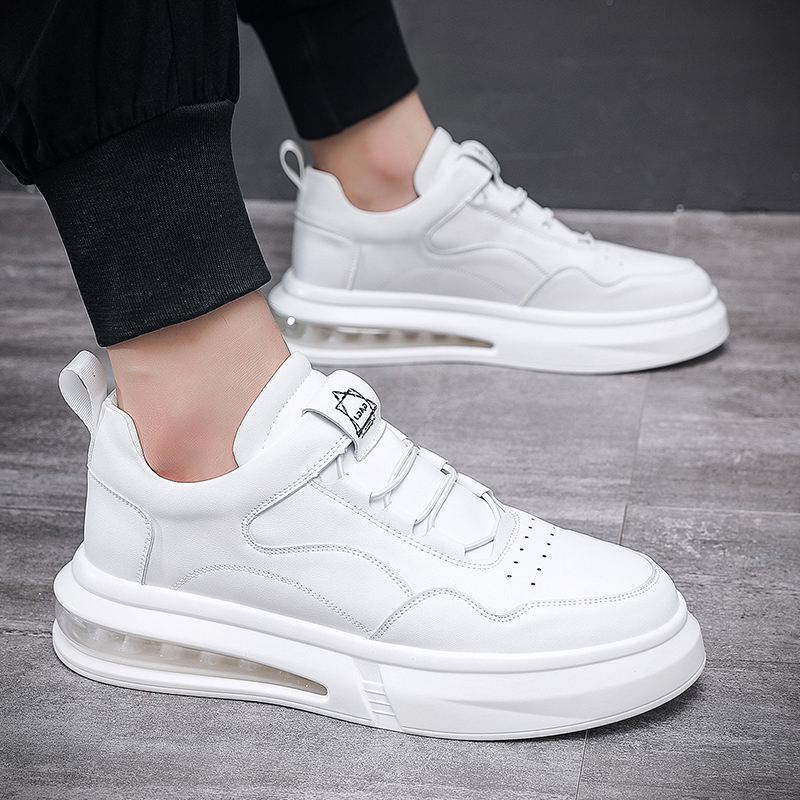 透气小白鞋男百搭运动休闲板鞋秋季气垫增高套脚一脚蹬懒人男鞋潮