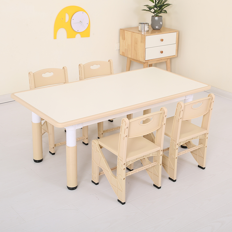 儿童家用学习桌子可涂鸦写字桌塑料幼儿园桌椅套装可升降小长方桌