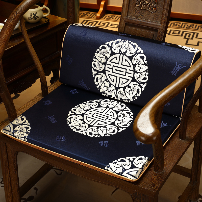 新中式腰靠垫红木沙发靠枕客厅沙发靠背办公室椅垫坐垫靠垫一体