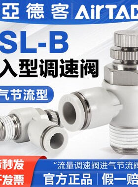 亚德客气动节流阀PSL4M5B气缸调速阀接头PSL6M5B PSL601B PSL802B