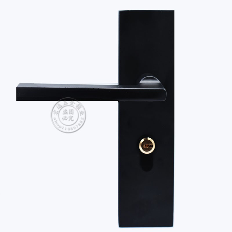 黑色单舌执手锁卧室室内门锁家用通用型房门锁门把手孔距140M室内