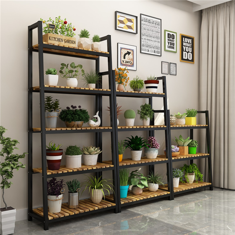 阳台花架子室内置物架多肉绿萝花盆架铁艺客厅家用落地式多层花架