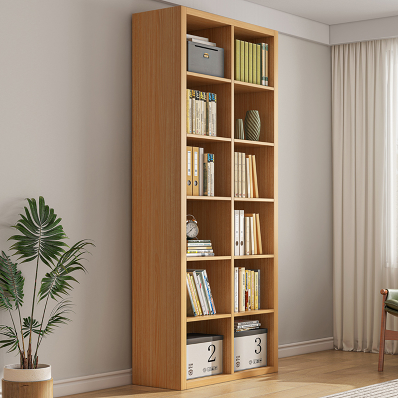 简易书架置物架落地满墙一体格子柜客厅收纳储物展示架图书馆书柜