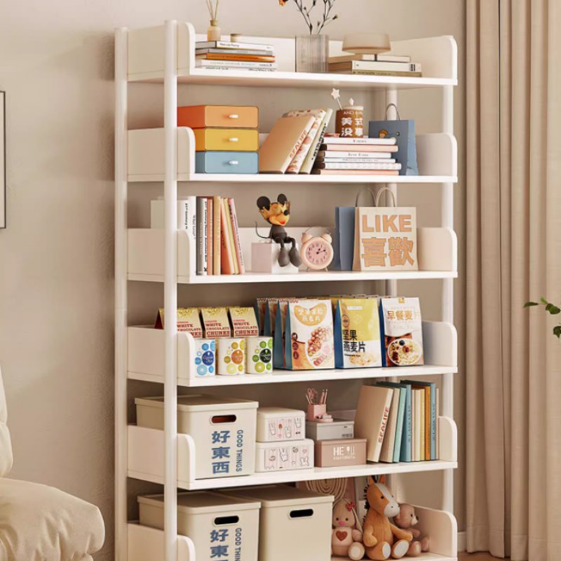 置物架落地多层移动书架家用储物收纳架卧室简易带轮书柜客厅货架