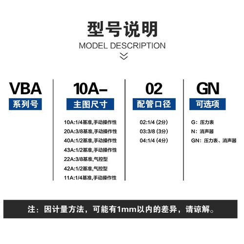 气动增压阀VBA10A-02气缸增压泵VBA20A-03气体加压器VBA40A-04GN