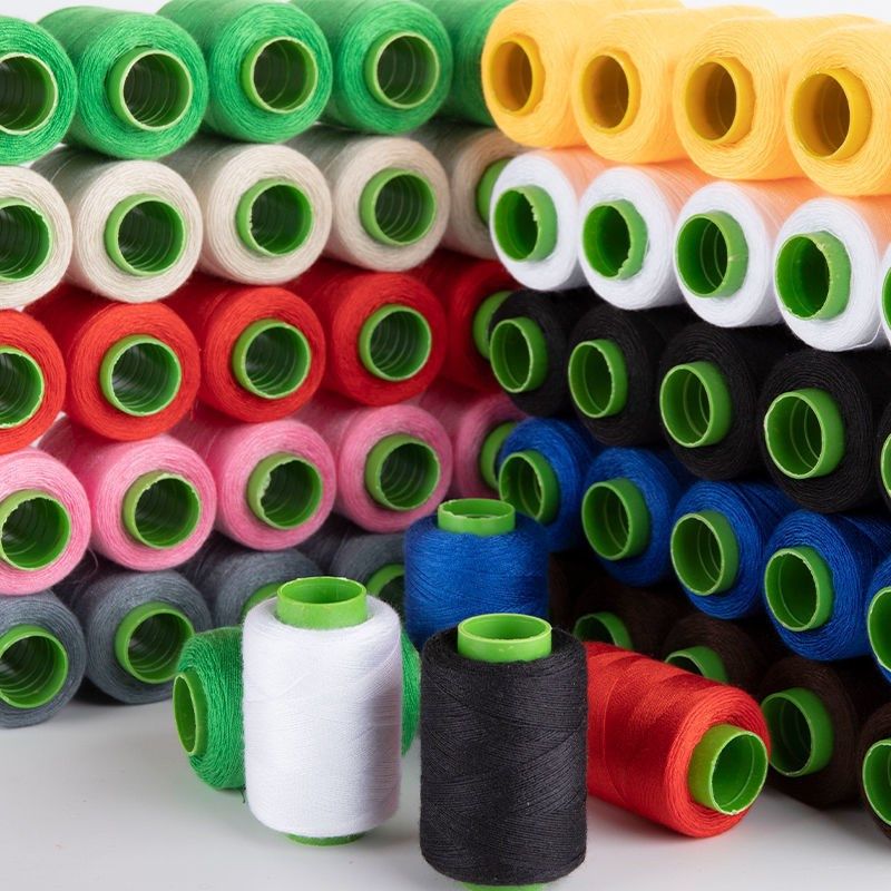 家用缝衣线缝纫机线宝塔线402手缝针线手工缝纫线大卷黑线加粗