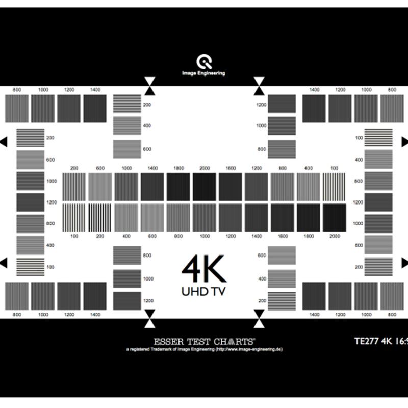 4K(UHD TV)分辨率测试图相机镜头100-2000CPH高清解像度卡chart图