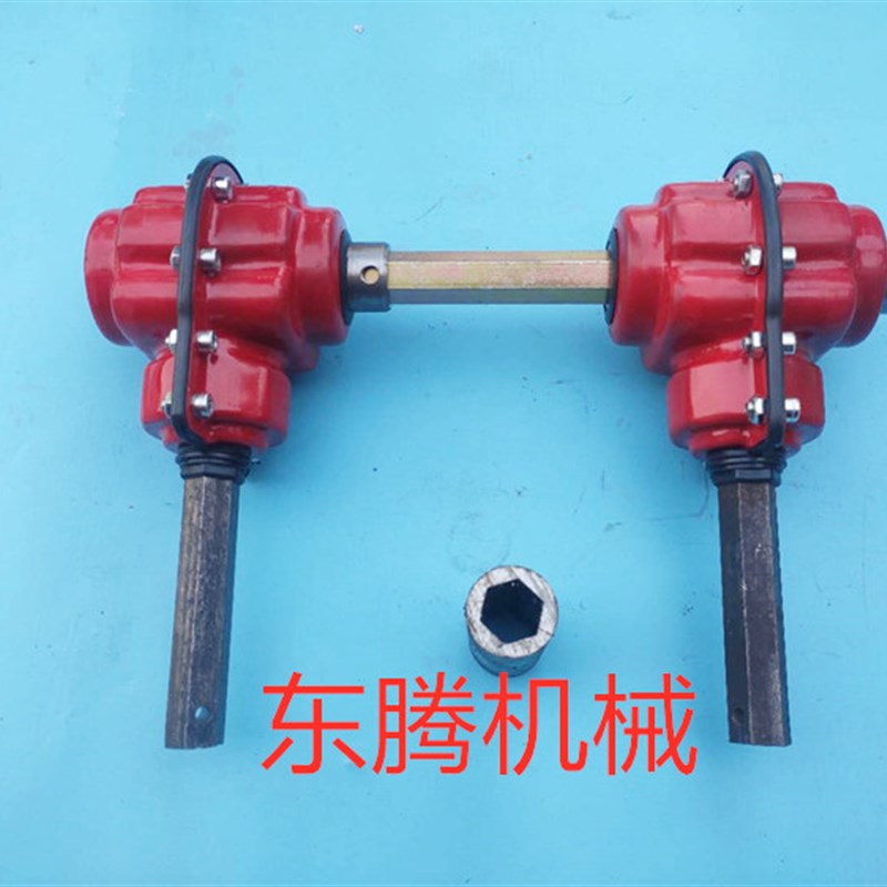 T2小型直角转向器换向器 90度换向箱分动箱中心六方孔播种机配件