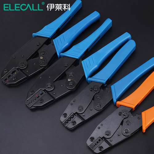 伊莱科电工压接钳压线钳绝缘管型冷压端子钳ELE-03C多功能夹线钳