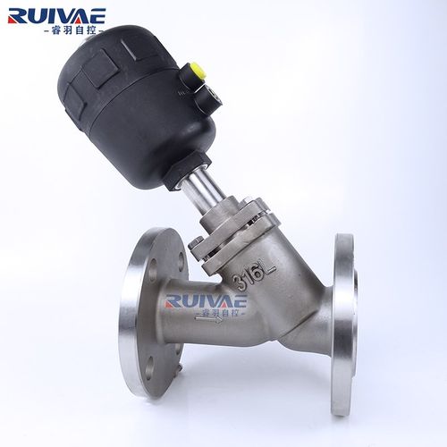 316L不锈钢法兰气动角座阀蒸汽耐高温Y型切断阀DN25 32 40 50 65