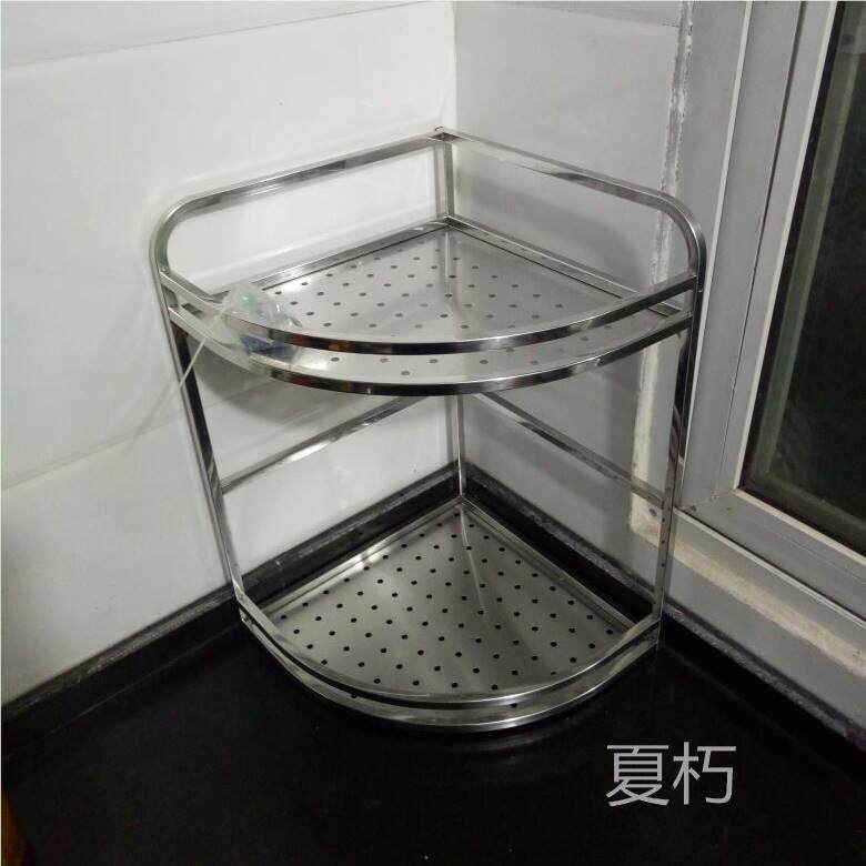 304不锈钢二层三层三角篮双层置物架挂篮 厨房调料架浴室转角