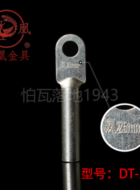 正品凤凰国标镀锡堵油式铜接头 DT-25MM2(平方)铜接线端子 接线端