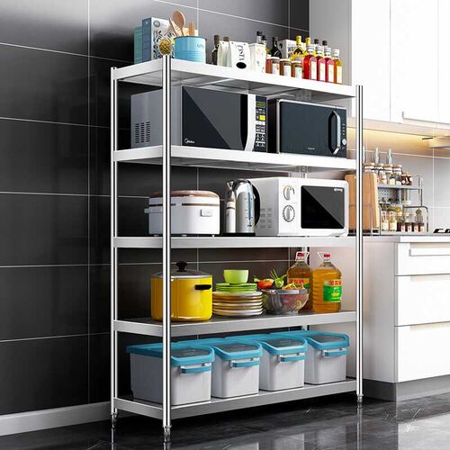 厨房微波炉置物架4五5层家用不锈钢储物架70长一1米80x40宽35cm45