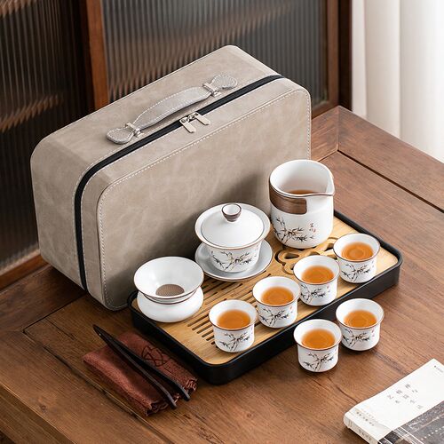 户外旅行茶具套装便携式喝茶装备2024新款旅游小套组盖碗茶壶茶盘