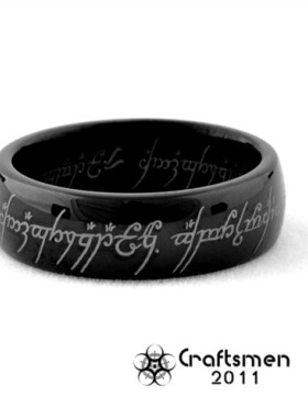 指环王黑色钨金魔戒欧美霸气潮男戒指个性复古清仓包邮