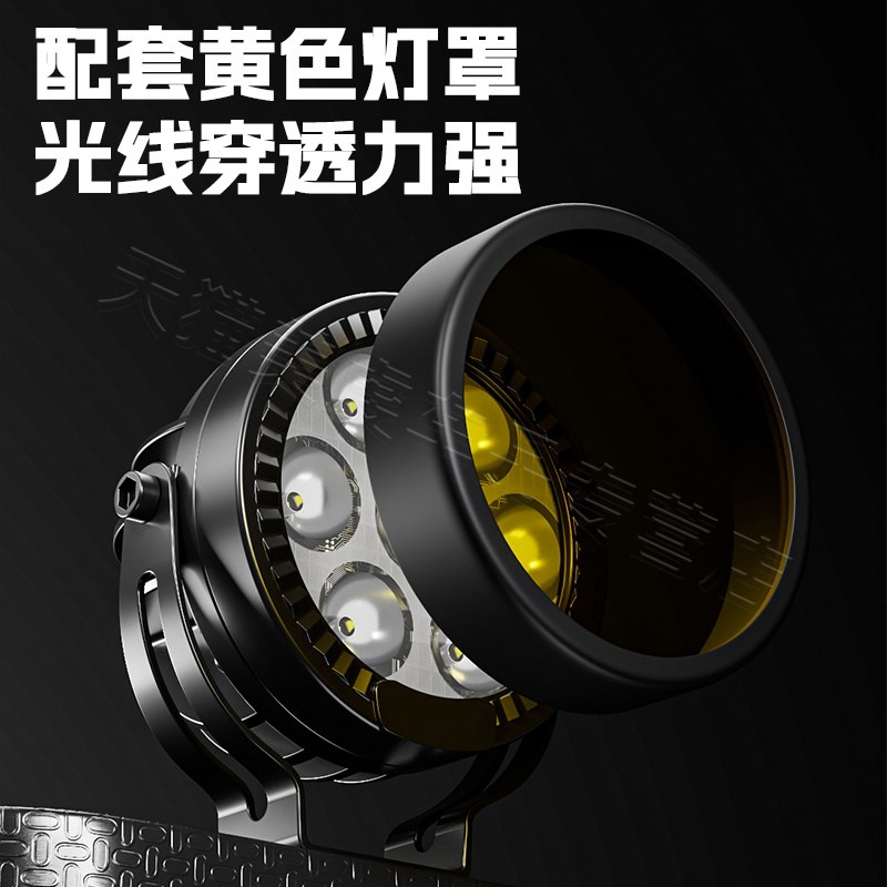 射灯摩托车七珠射灯adv铺路大灯超车爆闪灯拉力车强光灯机车射灯