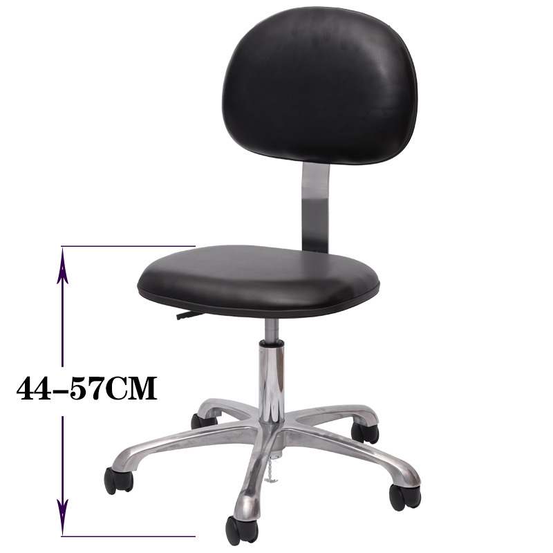 防静电椅子PU皮革升降靠背椅车间工作滑轮凳软面实验室椅电脑椅子