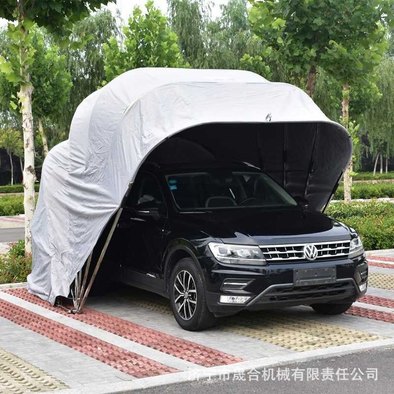 山东轿车防雨防雪的移动移动车棚 户外遮阳车棚 半自动移动车库