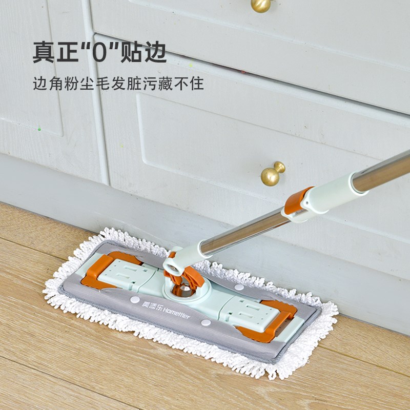 双拖旋转拖把免手洗家用拖把带桶懒人吸水平板拖把套装拖地神器