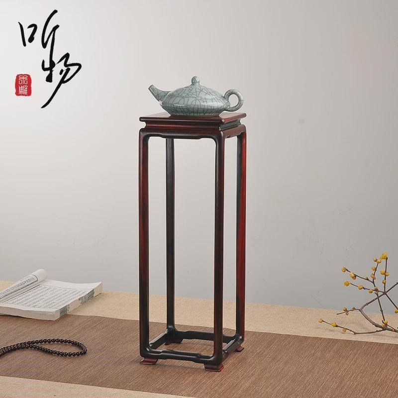 红木明式花瓶花盆景木托架花架小花几置物架实木新中式摆件架底座