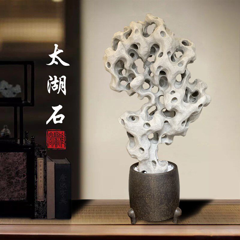 广西类太湖石天然原石清供石灵璧奇中式客厅O书房装饰小型摆件国