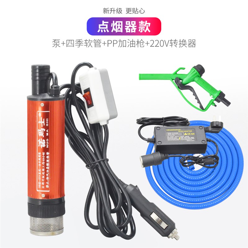 电动抽油泵12V柴油泵24V220v抽水泵3.9cm超细潜水.两用自吸油