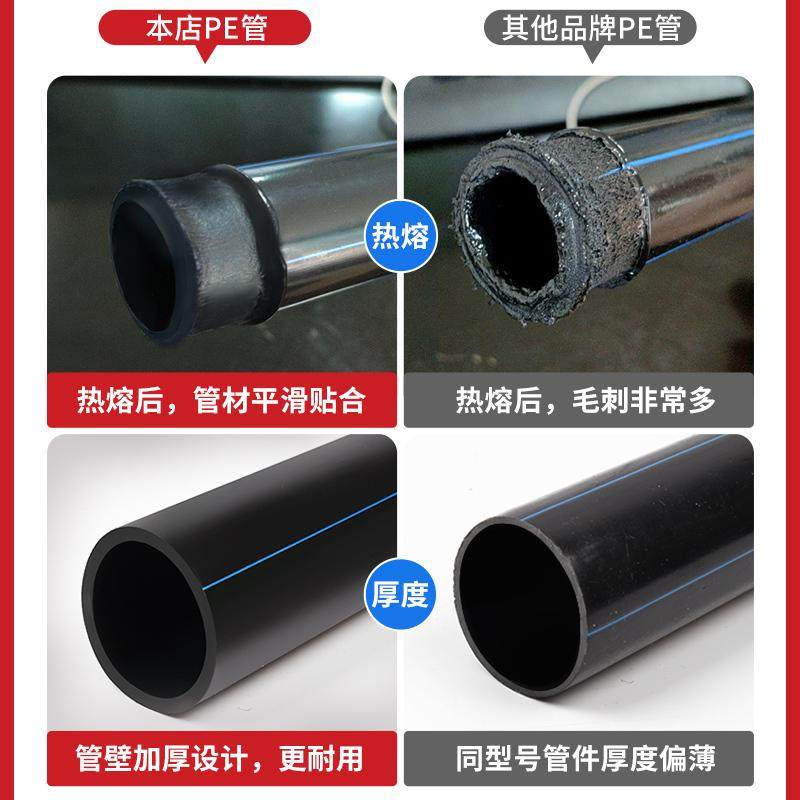 pe管pe给水管4分6分40pe饮用自来水水管20/25/32/50/63pe管材硬管