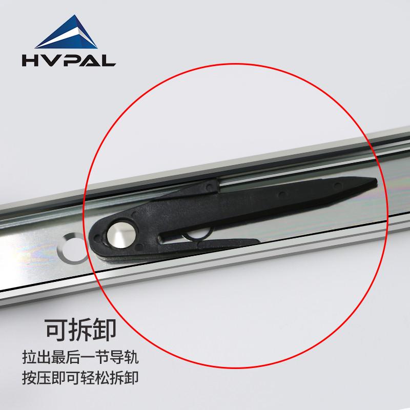 53宽三节重型滑轨房车载重伸缩轨道工业导轨机柜大抽屉路轨雅固拉