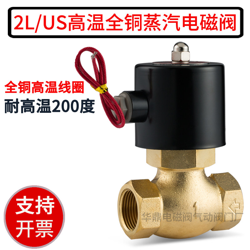 全铜耐高温蒸汽电磁阀控制电阀2L/US-15 20 25 32 4 6分1寸半220v
