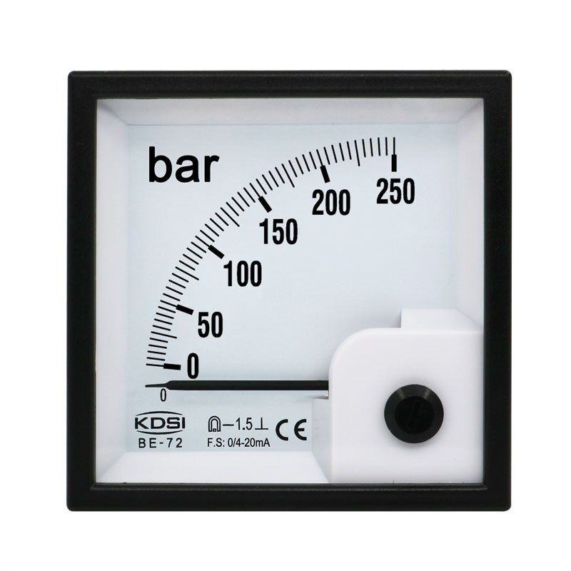 供应指针式毫安电流表BE-72 DC4-20mA 250bar压力表 电柜电工仪表