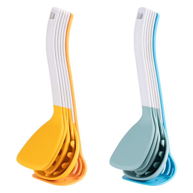 甄选硅胶厨具6件套厨房用具厨具套装烹饪勺铲套装不粘锅耐低温锅