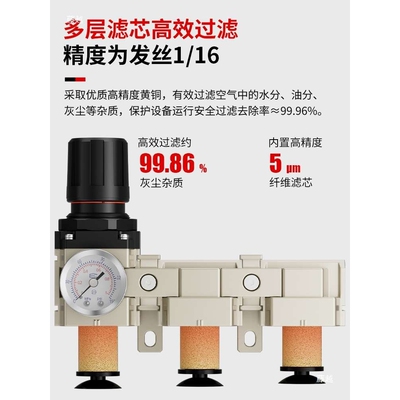 油水分离器带自动排水空气过滤器分离气泵汽水三联压缩水气干燥