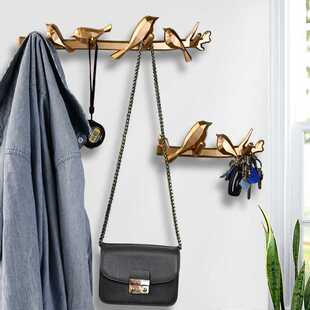 北欧创意小鸟挂衣钩黏贴免打孔墙壁挂钩 门后钥匙挂钩玄关浴室