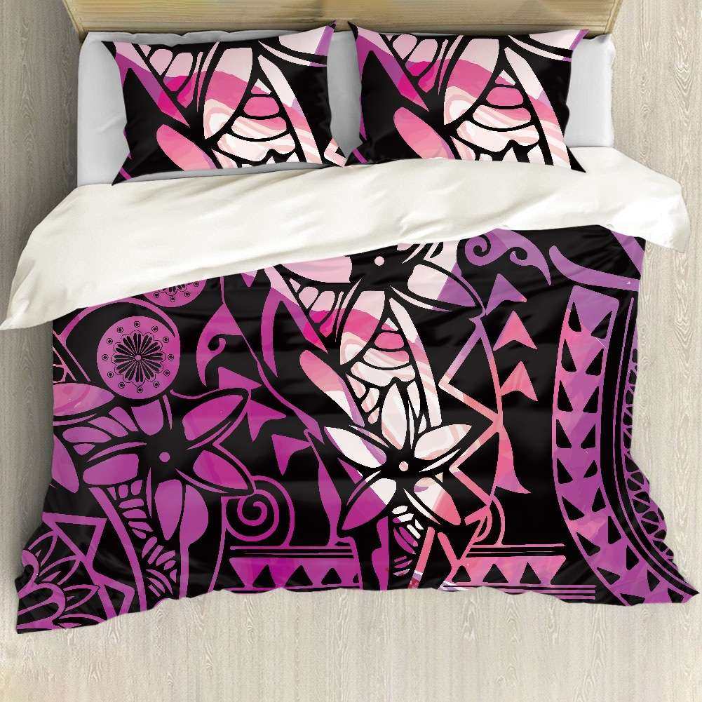 跨境三件套3D数码印花被套枕套床品家居套件宿舍夏威夷花纹三件套