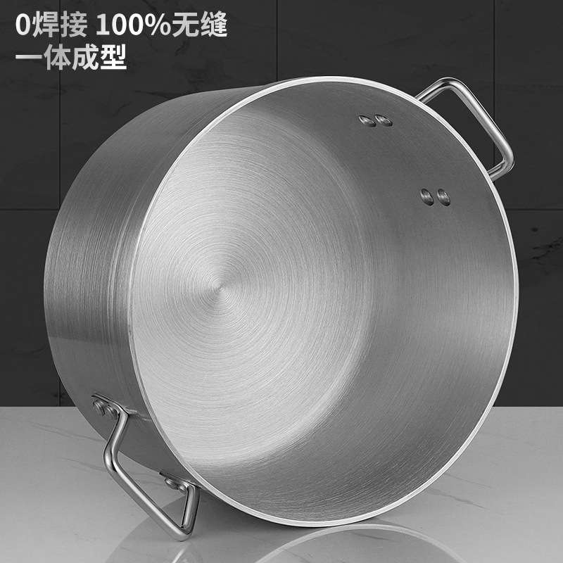 易厨乐加厚商用铝锅大容量大铝煲卤水带盖铝桶圆桶老式铝合金汤锅
