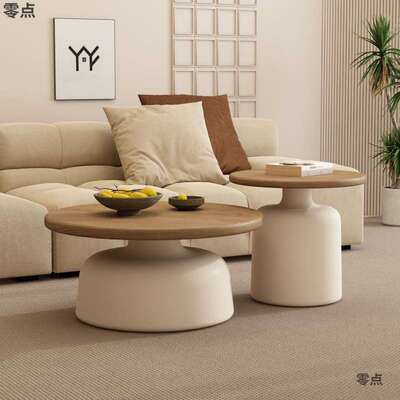 奶油风公寓茶几客厅家用小户型简约网红铁艺圆形马提尼民宿茶几厂