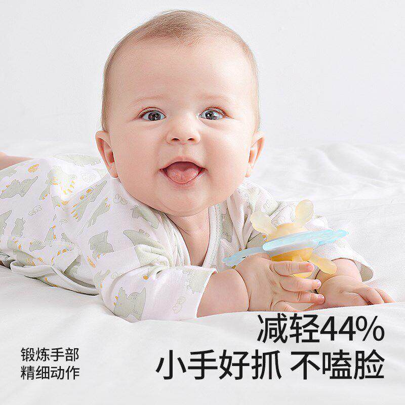 myJMUkJK肽可斯玩曼哈顿手抓球婴儿硅胶贝咬牙胶宝具宝到个月握磨